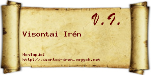 Visontai Irén névjegykártya
